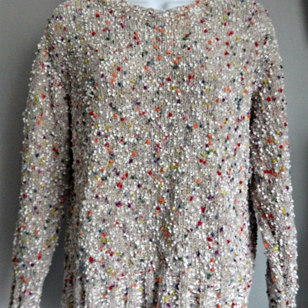 Women’s Apt 9 LARGE Chenille Confetti Popcorn Crop Sweater
